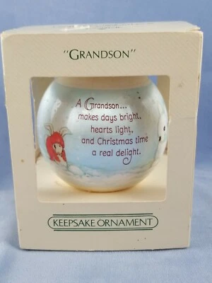 Adorno bola satinada vintage Navidad 1982 HALLMARK NIETO  Foto 1 de 4