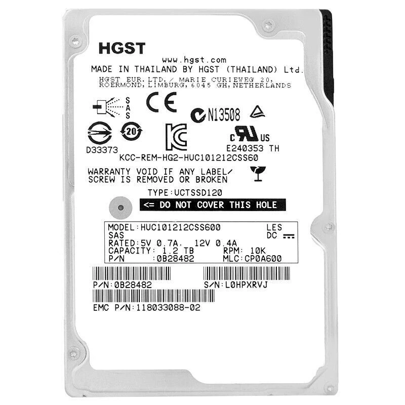 Hitachi Huc106060css600 600gb 10k SAS 6g 64mb 2.5 "