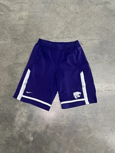 Nike K-State Boys Youth Size L Large Purple Athletic Drawstring Elastic Shorts - Picture 1 of 10