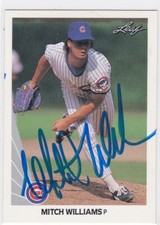 1990 Leaf #156 Mitch Williams Signed Auto IP Autograph Free Shipping!
