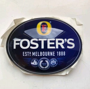 Fosters Oval 3D Beer Pump Badge Fish Eye Lens Fosters Brewery Plaque Pump Pub - Picture 1 of 1