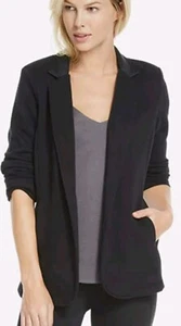 Fabletics Fleece Lined Knit Blazer Black XL Casual Cozy - Picture 1 of 10