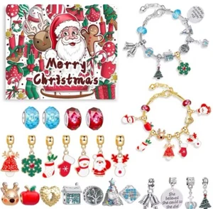 Christmas Advent Calendar 24 Days Countdown DIY Bracelet Blind Box Gift for Girl - Picture 1 of 2