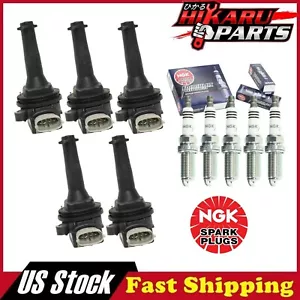 5x NGK Spark Plug & 5x Ignition Coil For Volvo C30 2007-2010 S40 S60 V50 2.4L - Picture 1 of 10