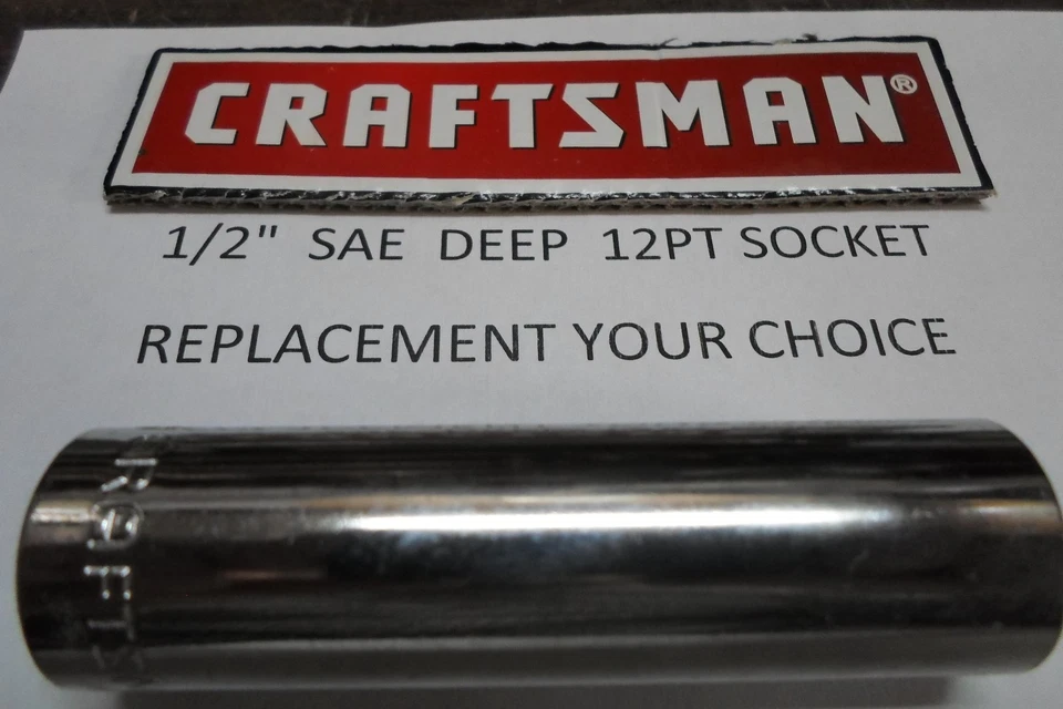 CRAFTSMAN  1/2" SAE  DEEP  12PT  SOCKET  YOUR CHOICE - Image 1 of 1