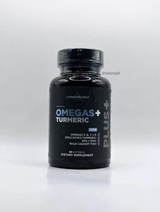 Livingood Daily Omegas + Turmeric 5 in 1 (60 Softgels) Omega Living Good Daily - Picture 1 of 6