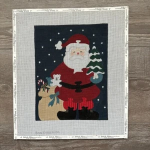 Vintage Bees Knees 1996 Christmas Pillow or Standing Santa Needlepoint Canvas - Picture 1 of 14