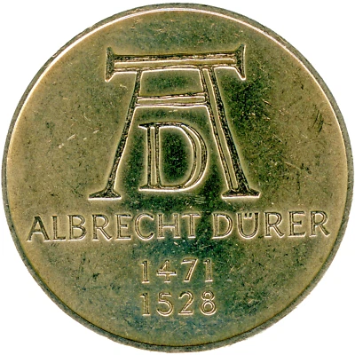 ☆ GERMANY • 1971-D ☆ SILVER 5 MARK • 500 YEARS ALBRECHT DÜRER, KM# 129.1  ☆C3563 - Image 1 of 4