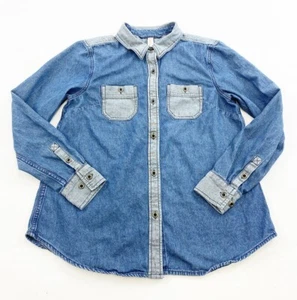 Love Hanna Button Down Shirt Girls 10 Denim - Picture 1 of 6