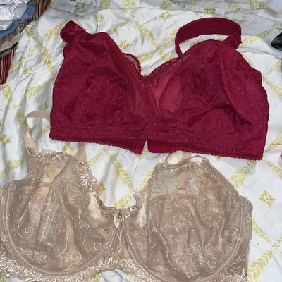 Sujetador de 2 encaje sin marca Comfort Choice multi diseñador UW talla 40G Foto 1 de 4