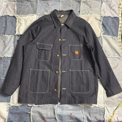 Abrigo de mezclilla oscuro Big Ben vintage verdadero años 70/80 talla 48 sin forrar hecho en EE. UU. para hombre Foto 1 de 4