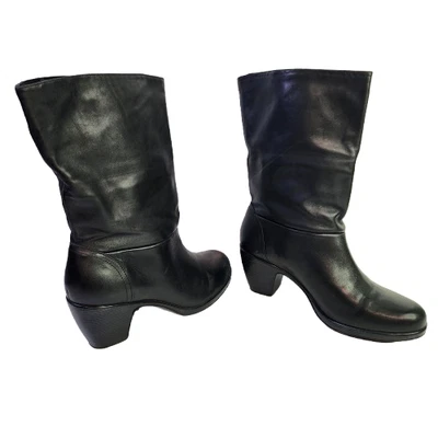 Botas zueco Dansko negras tormentosas de piel de oveja al tobillo/media pantorrilla talla 10 40 diseño retirado Foto 1 de 4