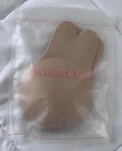 Invisible Bra Rabbit Ear Adhesive Reusable - Beige Fabric - Sz C/D - New - Picture 1 of 6