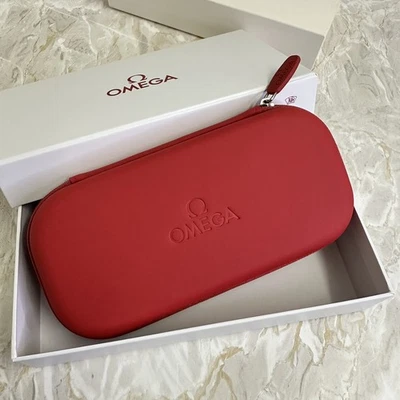 GENUINE OMEGA RED WATCH BOX / TRAVEL CASE / STORAGE BOX / POUCH WITH ZIP - Image 1 of 4