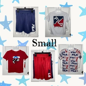 Boys (5) Fila Red/White/Navy Blue T-Shirts & Shorts Set Sz/ Small (8) - Picture 1 of 15