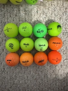12 Assorted Green + Orange Golf Balls - Picture 1 of 1