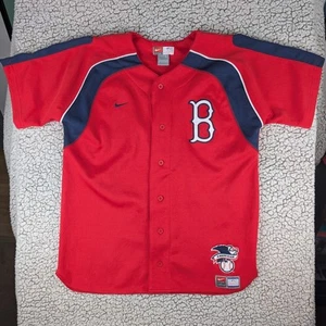 Camiseta Nike Team Boston Red Sox roja blanca parches bordados mercancía genuina - L - Imagen 1 de 13