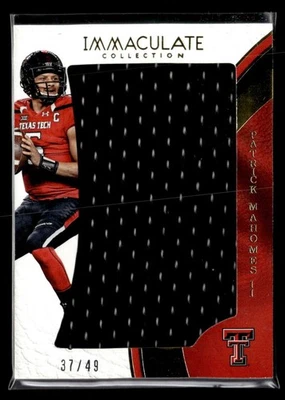 2017 Immaculate Collegiate Patrick Mahomes II Rookie Jumbo Jersey /49 SE2123 - Image 1 of 2