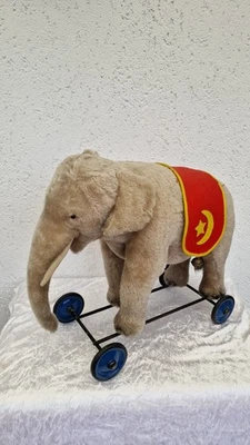 Steiff Elefant Reitelefant Nachkriegszeit auf Räder Made in US Zone - Bild 1 von 4