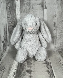 Jellycat Medium Bashful Bunny hellgrau rosa Nase weißer Schwanz Hase weich Plüsch - Bild 1 von 22