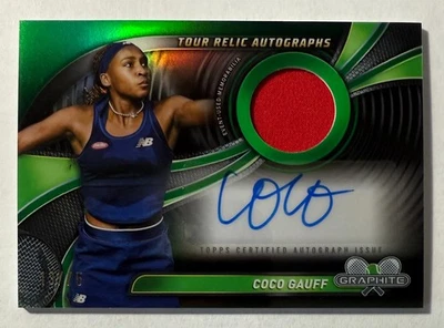 2024 Topps Grafito Tenis Coco Gauff Tour Reliquia Auto Verde Refractor 13/75 Foto 1 de 2