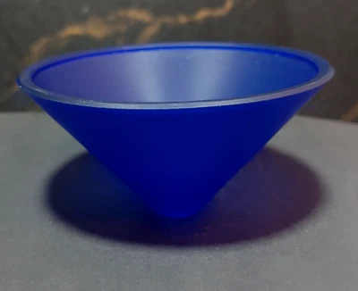 BOBECHE CRISTAL AZUL MATE, Ø 110 mm, H 55 mm, 10 mm AGUJERO, PARA CANDELABROS Foto 1 de 4