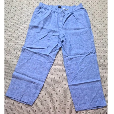 Pantalones cortos Talbots Plus Petite 2XP azul mezcla de lino pierna ancha nuevos con etiquetas Foto 1 de 4