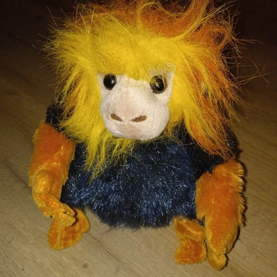 Ganz Webkinz Golden Lion Tamarin Monkey Stuffed Animal No Code Black And Yellow - Image 1 of 4