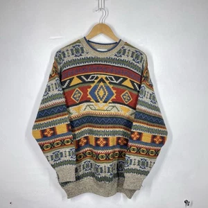 Vintage Sweater Shop Jumper Mens L* Multicoloured Aztec Navajo Southwestern 90s - Picture 1 of 13