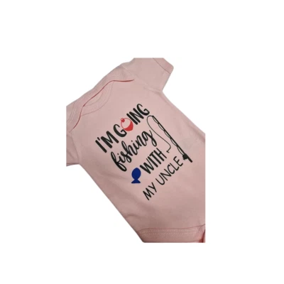 ATTITUDE BABY Funny Baby Grows-Printed-I'm Going Fishing With My Uncle-IGFU01