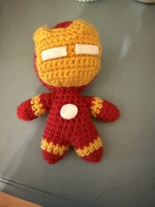 “Handmade Iron Man Marvel Crochet Plush Doll 6 Inch Stuffed Superhero Toy” - Picture 1 of 6