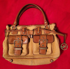 MICHAEL KORS Woven Natural Wicker Straw Leather Satchel Bag Purse