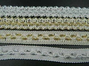 Borde de posamento de 10 m/borde de Lurex 14 mm cinta de joyería/borde decorativo - Imagen 1 de 5