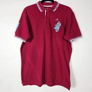Polo Franky Max Big Pony Preppy Mens XL Short Sleeve Red Collared Shirt - Picture 1 of 9
