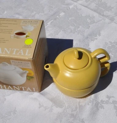 Tetera de gres amarillo canario té para una sola porción Chantal 92-TPC10 13 oz Foto 1 de 4