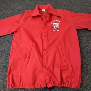 VTG Chalk Line Jacket Phillips 66 Mens Medium Red Nylon Wind Raincoat - Picture 1 of 11
