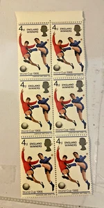 1966 WORLD CUP ENGLAND WINNERS BLOCK OF 6 SUPERB UNMOUNTED MINT UNUSED - Picture 1 of 2