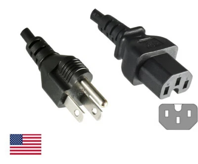 DINIC Netzkabel für Amerika USA Typ B auf C15, Warmgerätestecker, 1,8m - Bild 1 von 4