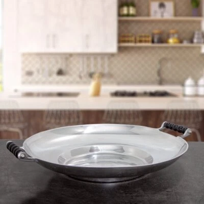 Schale, rund, Aluminium, Groß, Glanz, Henkel - Bild 1 von 4