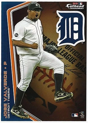 JOSE VALVERDE FATHEAD TRADEABLES DETROIT TIGERS REMOVABLE STICKER 2010 PROMO NNO - Image 1 of 3