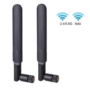 2x 8dBi Dual Band Wifi Antenna Flat Patch Blade 2.4G 5.8G GHz RP-SMA Connector - Picture 1 of 4