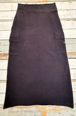 Falda Pepe Jeans London Negra Midi Línea A con Bolsillos Talla Mediana Foto 1 de 4