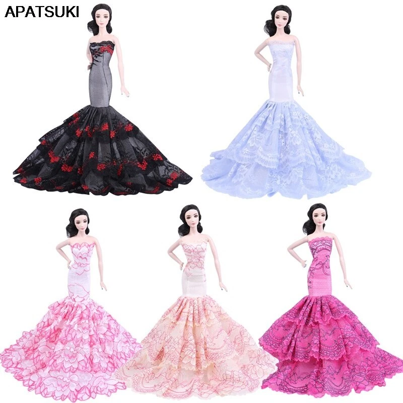 Spitze Fischschwanz Kleid für Barbie Puppe Kleidung Formal Abendkleid Outfits