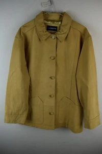 LIZ CLAIBORNE Beżowa skórzana kurtka rozm. L Damska zapinana na guziki Casual Outdoor - Zdjęcie 1 z 8