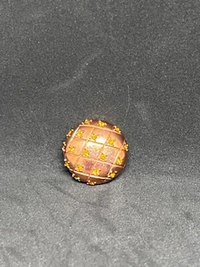 Authentic Italian Modelier-Designed Metal Button with Intricate Stone Detailing - Picture 1 of 4