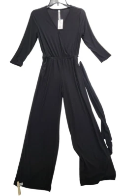 NY Collections  Petite PXS 3/4 Sleeve Belted Wide Leg Jumpsuit    P249 - Image 1 of 4