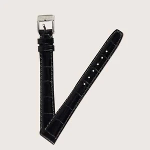 Gucci 3000L 13mm LONG Black Ladies Leather Band w/ 10mm Original White Gucci - Picture 1 of 8