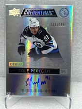 2021-22 Upper Deck Credentials Debut AUTO #DTAACP Cole Perfetti 149/199 ROOKIE