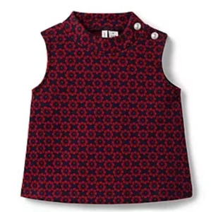 JANIE AND JACK Floral Cropped Jacquard Top / Girls Sz 12-18 Months - Picture 1 of 6