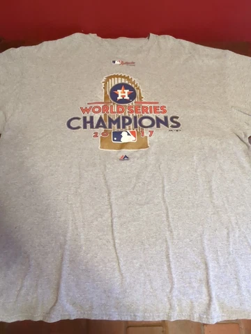 Majestic 2017 MLB Houston Astros World Series Champions Gray Shirt Men's Size 2X Cover